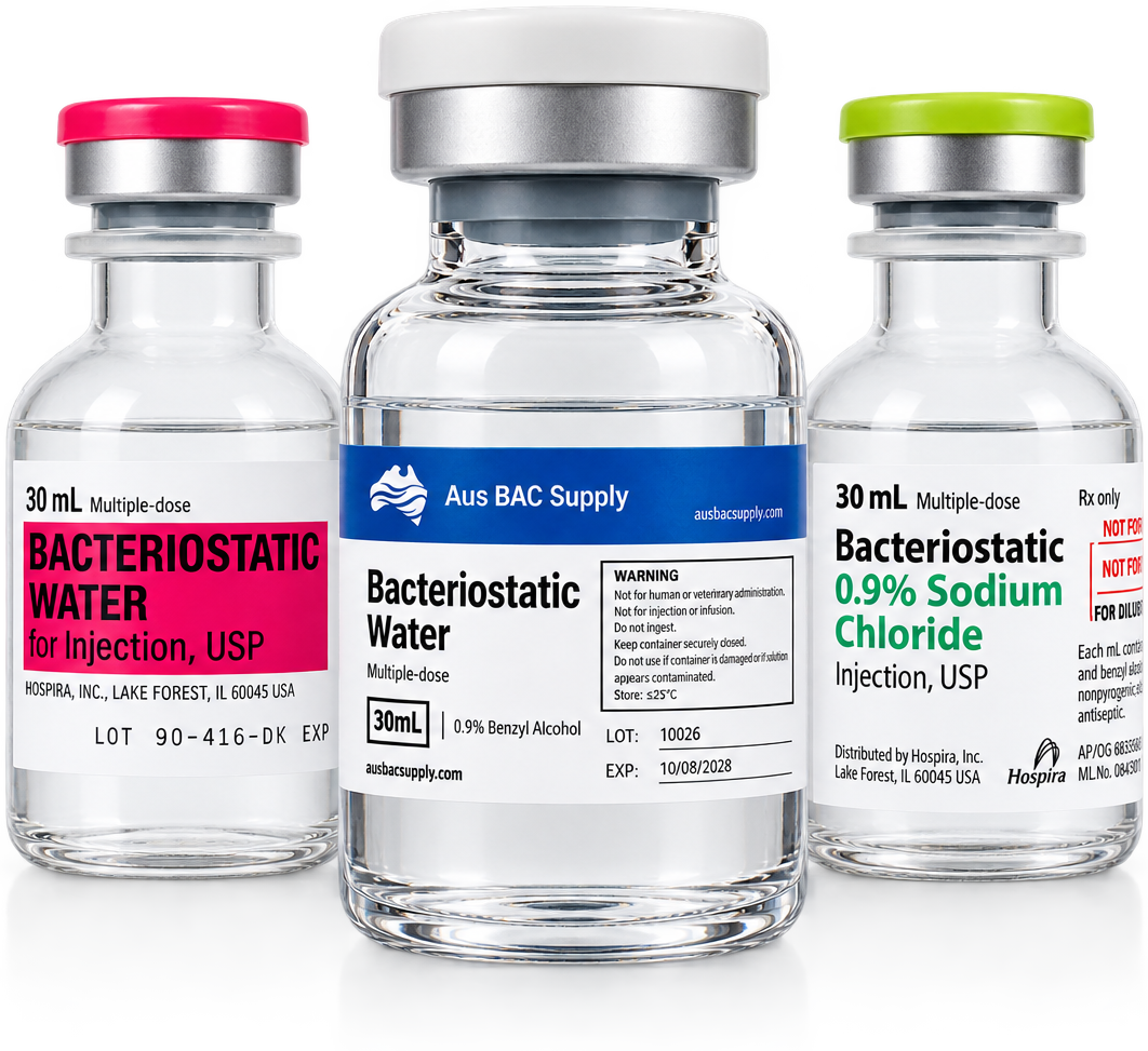 Bacteriostatic water for injection USP, Aus BAC Supply bacteriostatic water and bacteriostatic 0.9% sodium chloride — 30 mL multiple-dose vials