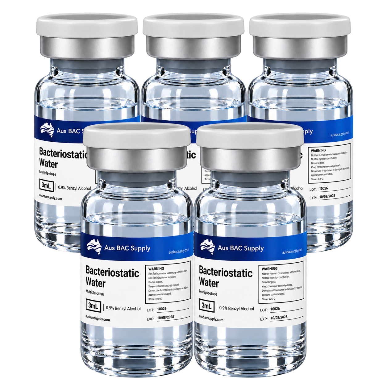 Aus BAC Supply Bacteriostatic Water — 3 mL
